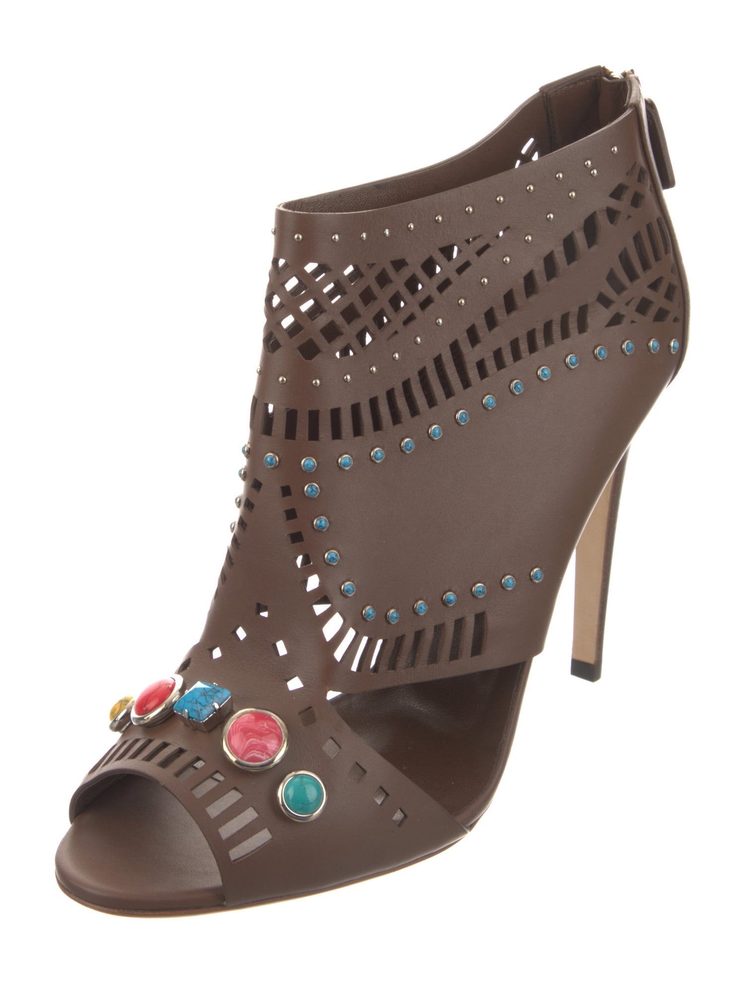 Gucci Leather Lasercut Accents Boots